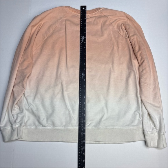 Lucky Brand Women’s XL Sweatshirt Peach White Ombre Pullover Cotton Viscose - Picture 2 of 6